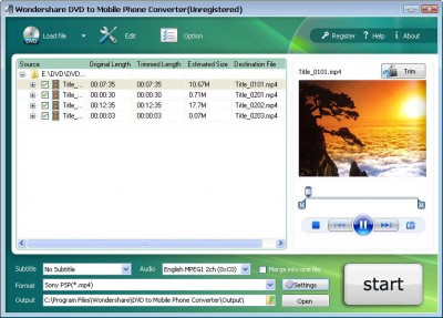 Wondershare DVD to Mobile Phone Converter 3.1.26 screenshot Wondershare DVD to Mobile Phone Converter 3.1.26 screenshot