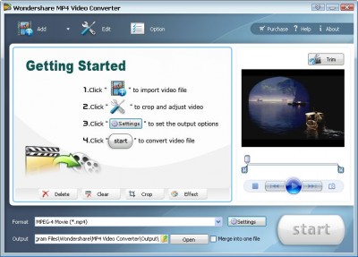 Wondershare MP4 Video Converter 3.1.26 screenshot Wondershare MP4 Video Converter 3.1.26 screenshot