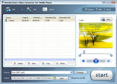 Wondershare Video Converter for Mobile Phone 3.1.26 screenshot Wondershare Video Converter for Mobile Phone 3.1.26 screenshot