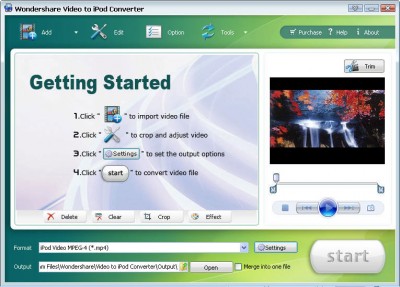 Wondershare Video to iPod Converter 3.2.33 screenshot