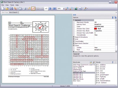 Word Search Factory Lite 3.1.1 screenshot Word Search Factory Lite 3.1.1 screenshot