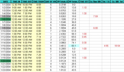 Workman's Job Clock 2.0.9 screenshot