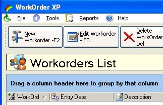 WorkOrder XP 1.00 screenshot WorkOrder XP 1.00 screenshot
