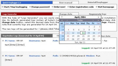WS Quick Keylogger 2.1 screenshot WS Quick Keylogger 2.1 screenshot