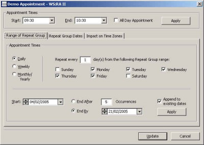 WS:Repeat Appointment 2.01.053 screenshot