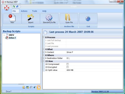 X-Backup 2007.2.5.2 screenshot
