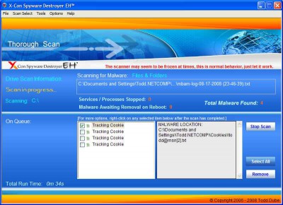 X-Con Spyware Destroyer EH 3.1.8 screenshot