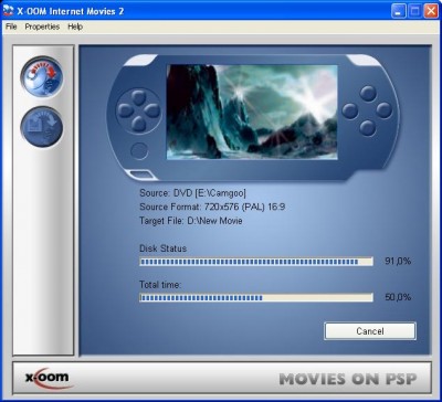 X-OOM Movies on PSP 1.0 screenshot X-OOM Movies on PSP 1.0 screenshot