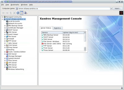 Xandros Server OS 1.0 screenshot Xandros Server OS 1.0 screenshot