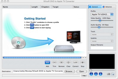 Xilisoft DVD to AppleTV Converter Mac 3 4.7.30.091 screenshot Xilisoft DVD to AppleTV Converter Mac 3 4.7.30.091 screenshot
