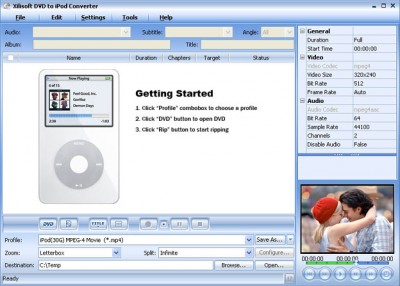 Xilisoft DVD to iPod Converter four 4.0 screenshot Xilisoft DVD to iPod Converter four 4.0 screenshot