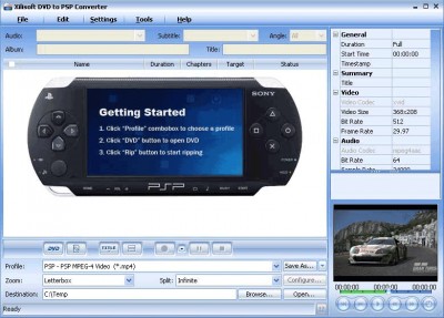 Xilisoft DVD to PSP Converter 3 4.7.78.061 screenshot Xilisoft DVD to PSP Converter 3 4.7.78.061 screenshot