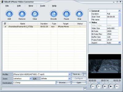 Xilisoft iPhone Video Converter 3.1.37.072 screenshot