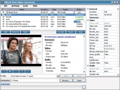 Xilisoft iPod Video Converter 3.170 screenshot