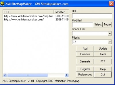 XML Sitemap Maker 1.01 screenshot