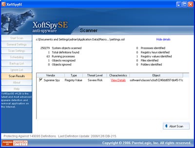 XoftSpy 2007.9 screenshot XoftSpy 2007.9 screenshot