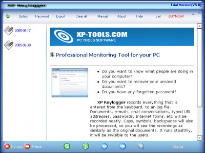XP Keylogger 5.11 screenshot XP Keylogger 5.11 screenshot