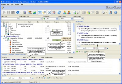 Xpert-Timer Project Time Tracking 1.7.1 screenshot