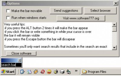Yahoo Search Tool Bar 1.0 screenshot Yahoo Search Tool Bar 1.0 screenshot