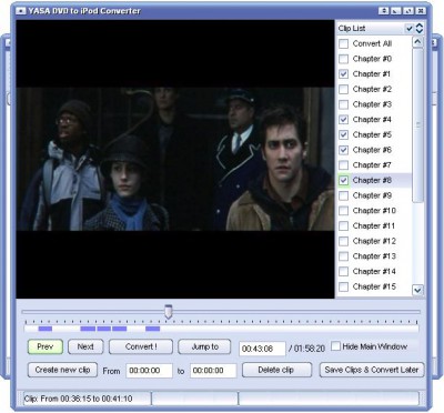 YASA DVD to iPod Converter 2.6.41.123 screenshot
