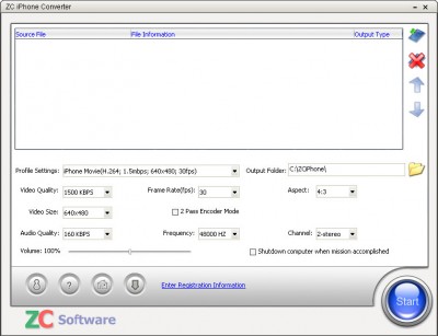 ZC iPhone Converter 1.1.4 screenshot ZC iPhone Converter 1.1.4 screenshot