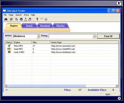 Zilla MP3 Finder 2.2.0.0 screenshot Zilla MP3 Finder 2.2.0.0 screenshot