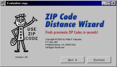 ZIP Code Distance Wizard 1.70 screenshot ZIP Code Distance Wizard 1.70 screenshot
