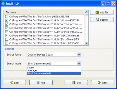 Zmeil 1.1 screenshot Zmeil 1.1 screenshot