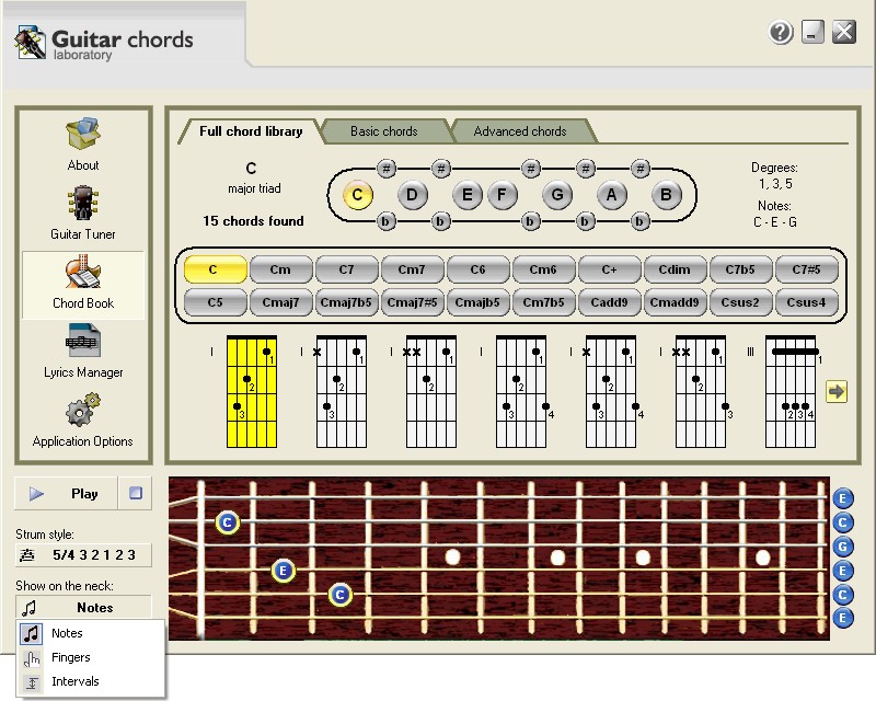 chords on guitar. Guitar chords laboratory 1.53