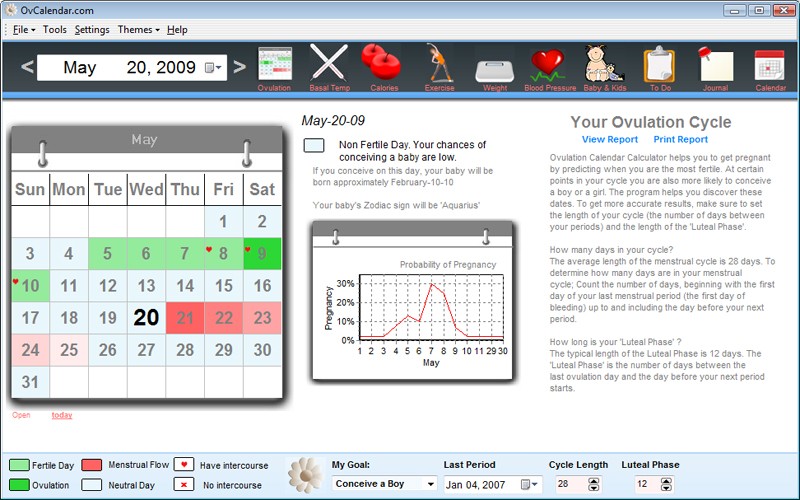 Ovulation Calendar Calculator 2013.1 review and download