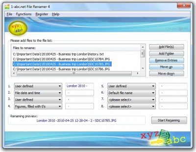 1-abc.net File Renamer 5.00 screenshot
