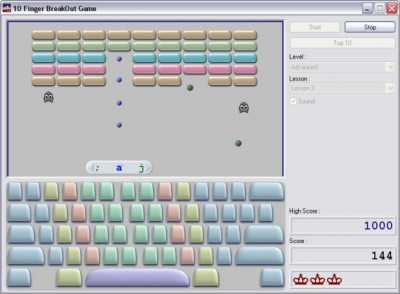 10 Finger BreakOut - Free Typing Game 6.2 screenshot