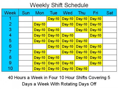 10 Hour Schedules for 5 Days a Week 2 screenshot