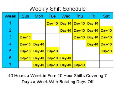 10 Hour Schedules for 7 Days a Week 2 screenshot