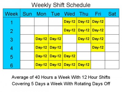 12 Hour Schedules for 5 Days a Week 2 screenshot