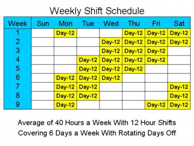12 Hour Schedules for 6 Days a Week 2 screenshot