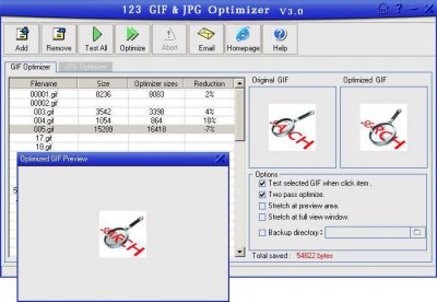 123 GIF/JPG Optimizer 3.0 screenshot
