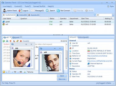 123 Live Help Server Software 5.4 screenshot