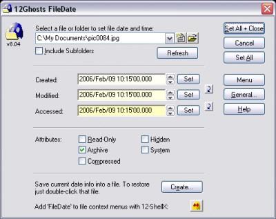 12Ghosts FileDate 9.70 screenshot