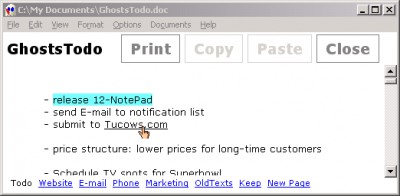 12Ghosts Notepad 9.70 screenshot
