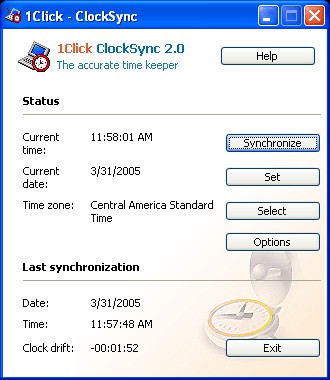 1Click Clocksync 2.0.151 screenshot