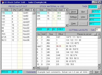 1D Stock Cutter /Free 3.0 screenshot