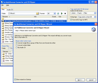 1st Multiformat Converter and CD Ripper 5.9 screenshot