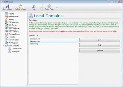 1st SMTP Server 5.26 screenshot