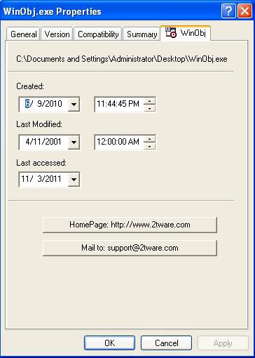 2Tware Change File Date Free 1.1.3 screenshot