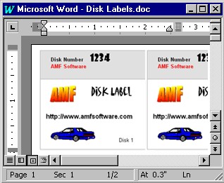 3.5 Inch Disk Label Creator for Word 3.2 screenshot