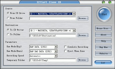 321soft clone CD tunny 1.20 screenshot