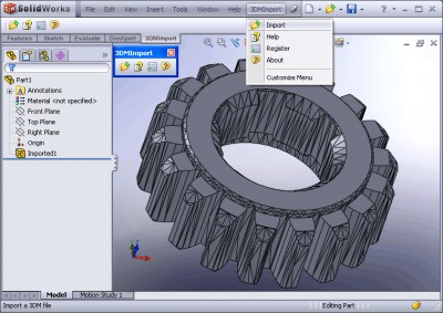 3DM Import for SolidWorks 1.0 screenshot