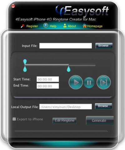 4Easysoft Mac iPhone 4G Ringtone Creator 3.1.32 screenshot