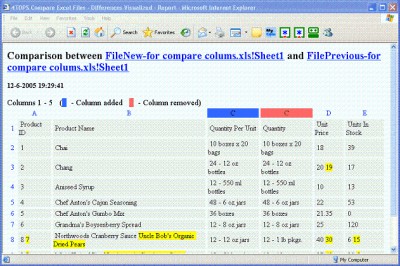 4TOPS Compare Excel Files 2.0 screenshot